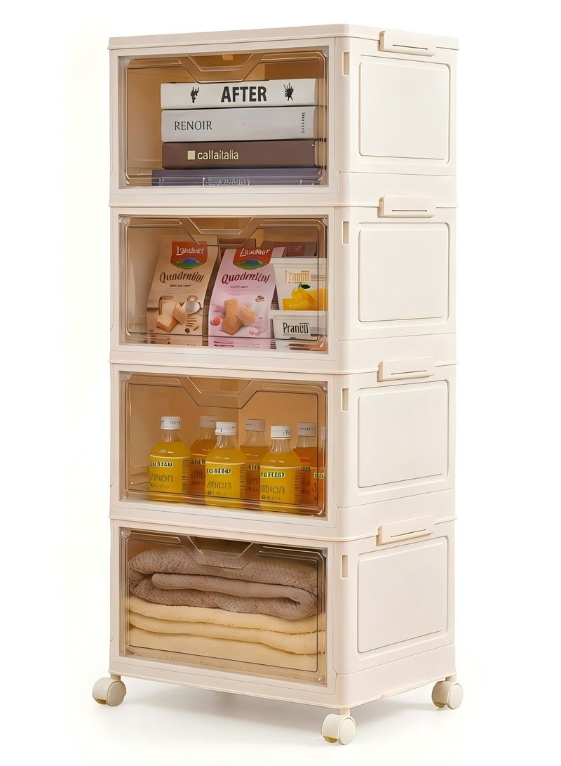 ZIMNEST Stackable Plastic Storage Bins with Lids & Wheels – Collapsible/Folding Multi-Purpose Containers for Home & Office - Image 1